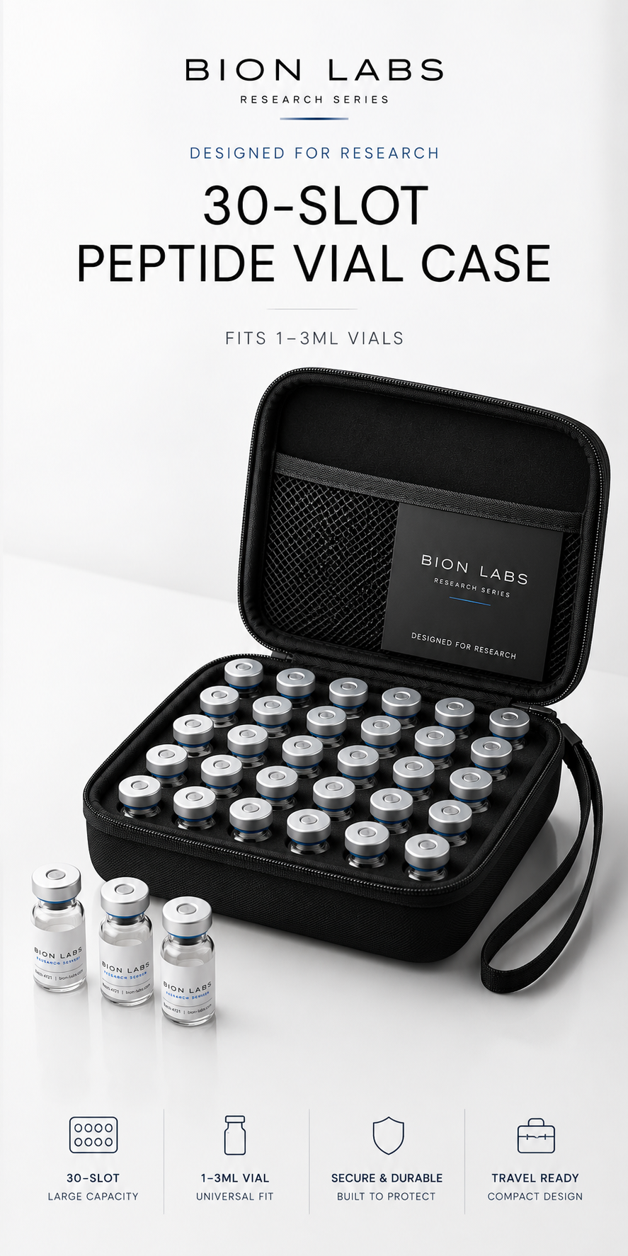 30-Slot Peptide Vial Case for 3ml Vials