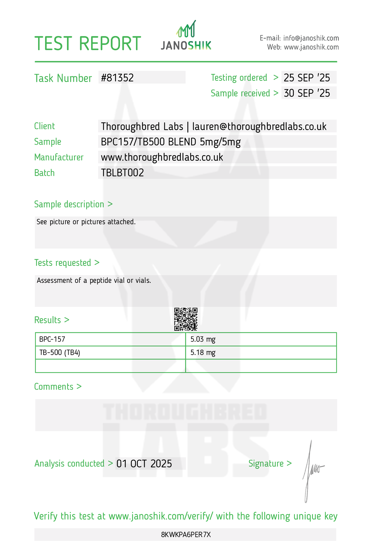 BPC157/TB500 BLEND Peptide Vial 5mg/5mg