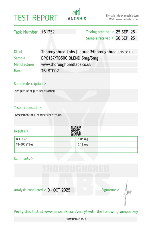 BPC157/TB500 BLEND Peptide Vial 5mg/5mg