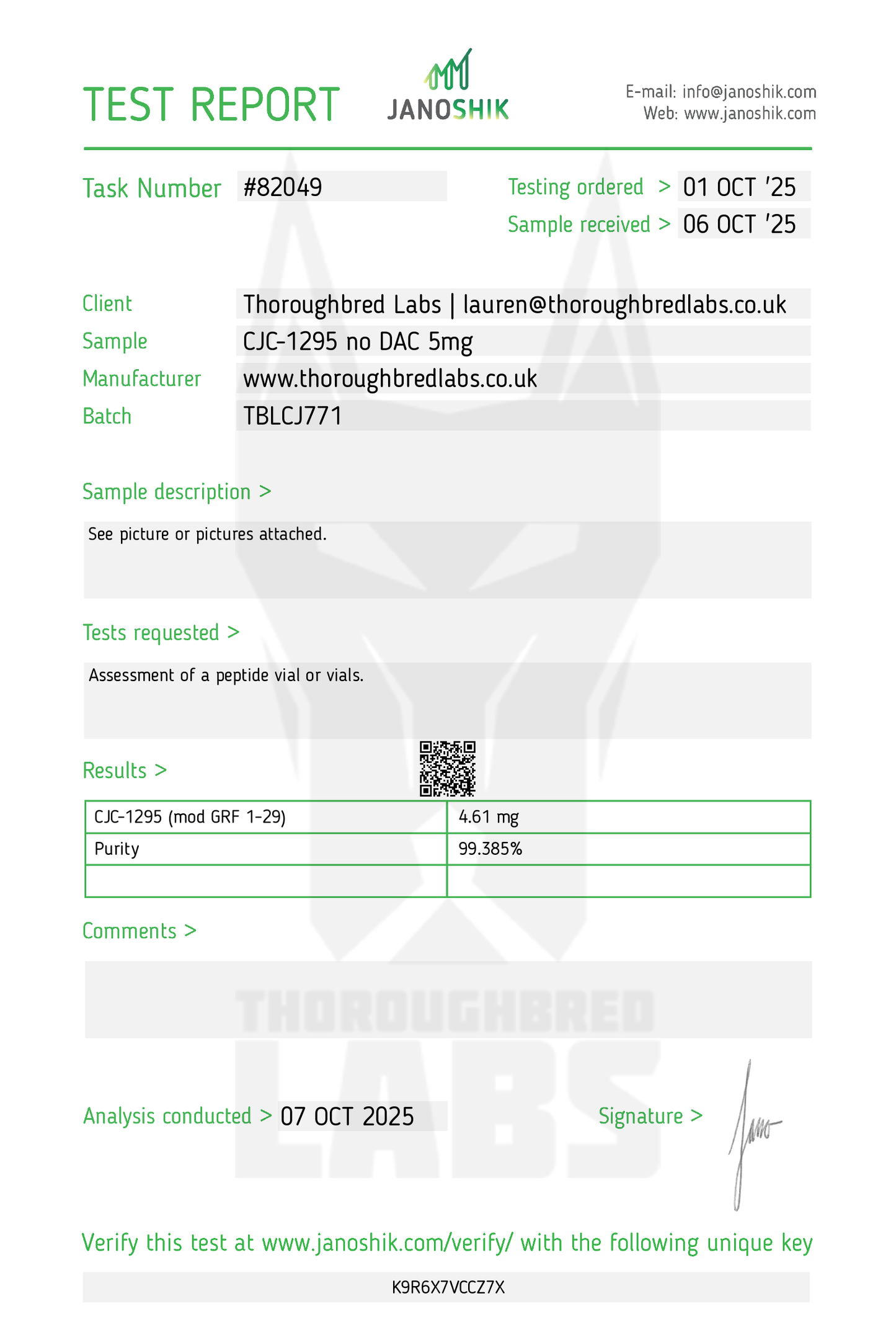 CJC-1295 No DAC Peptide Vial 5mg